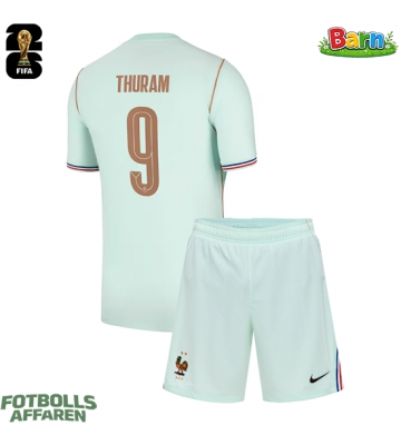 Frankrike Marcus Thuram #9 Bortaställ Barn VM 2026 Kortärmad (+ Korta byxor)